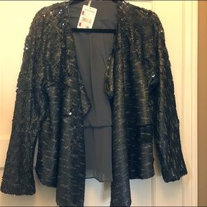 Free People Gray Sequinned Blazer NWT